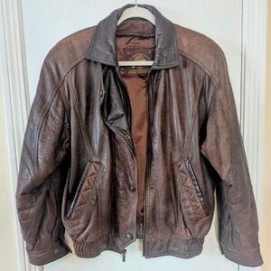 VTG Adventure Bound Brown Leather Jacket